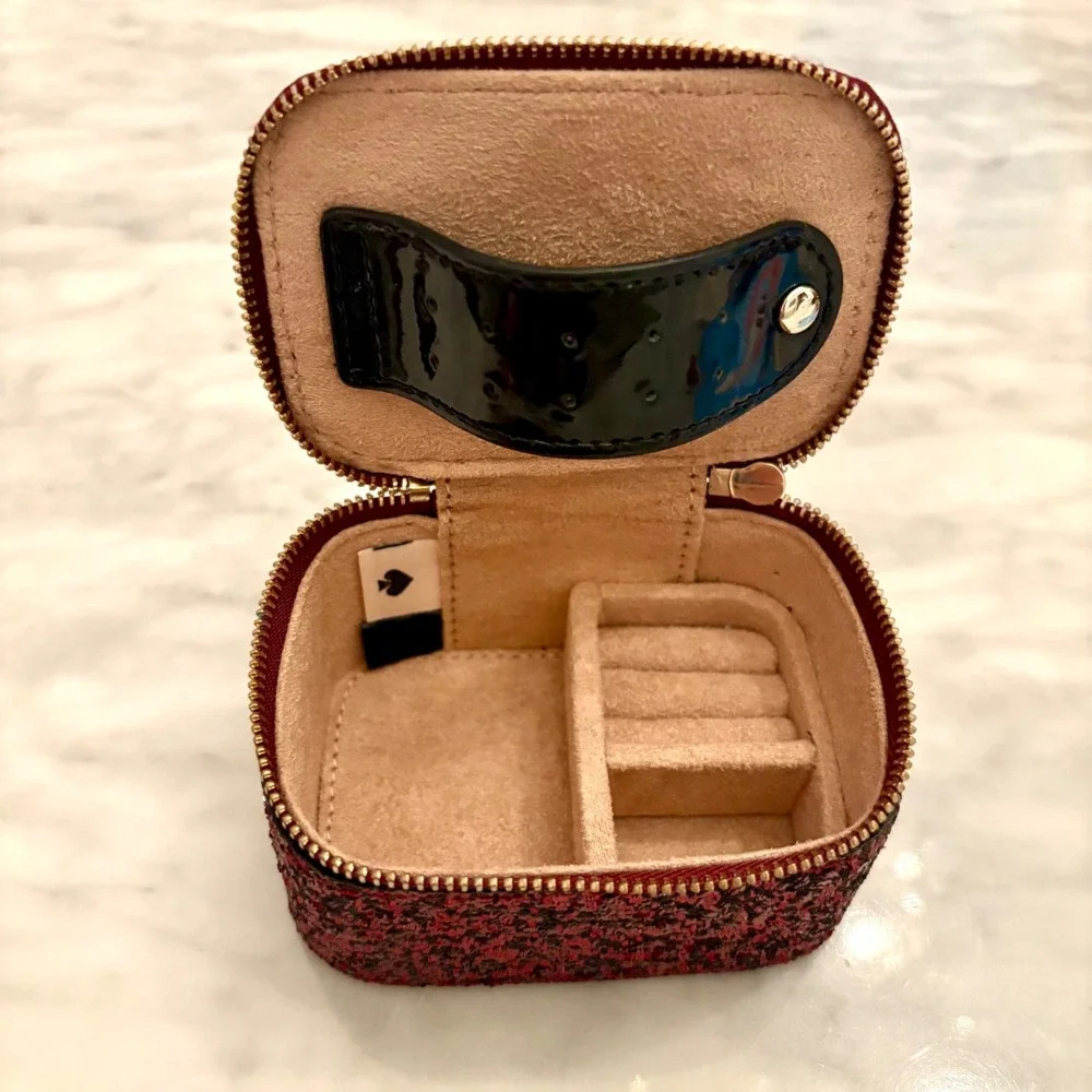 Kate Spade Odette‎ Glitter Jewelry Holder in Black Cherry